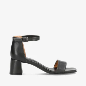 ALICE - Dame sandal med blokhæl - Sort læder