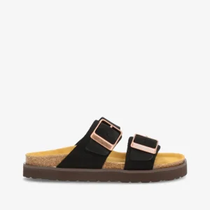 ALEXIA S - Sort ruskind - Sandal Dame