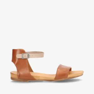 ANNIKA - Brun/taupe læder - Flade sandaler