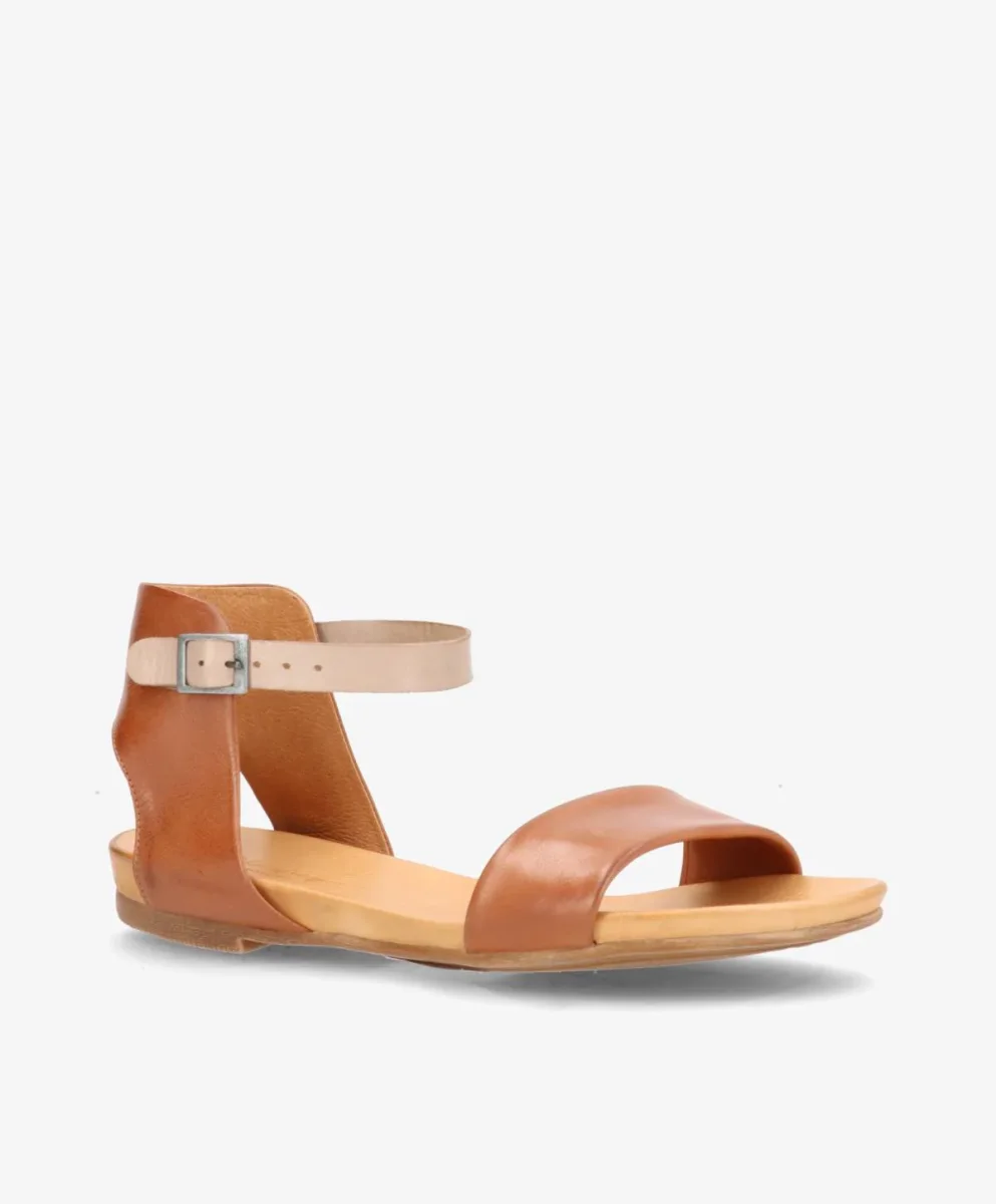 ANNIKA - Brun/taupe læder - Flade sandaler - Bild 3