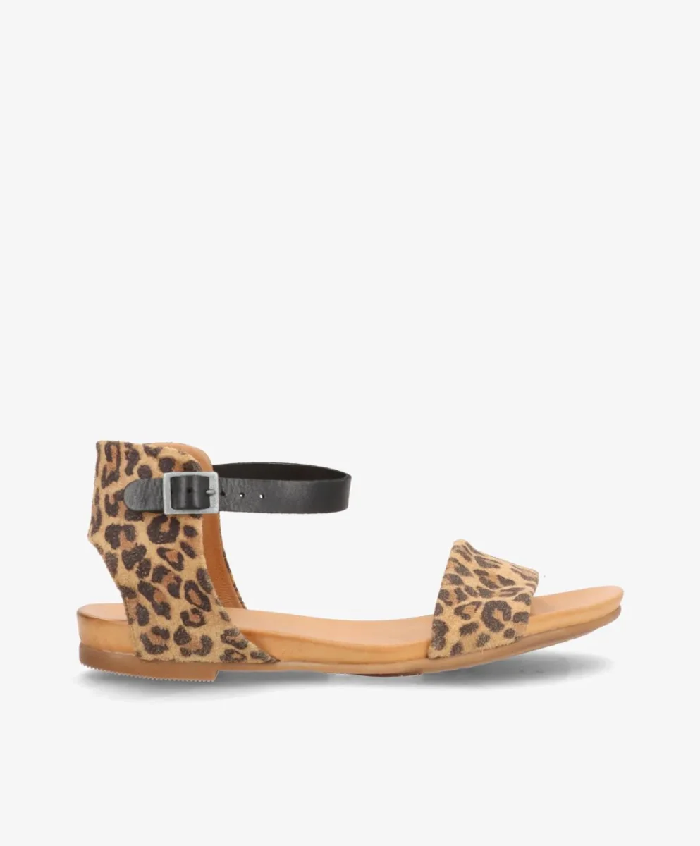 ANNIKA S - Leopard/sort ruskind - Flade sandaler - Bild 2