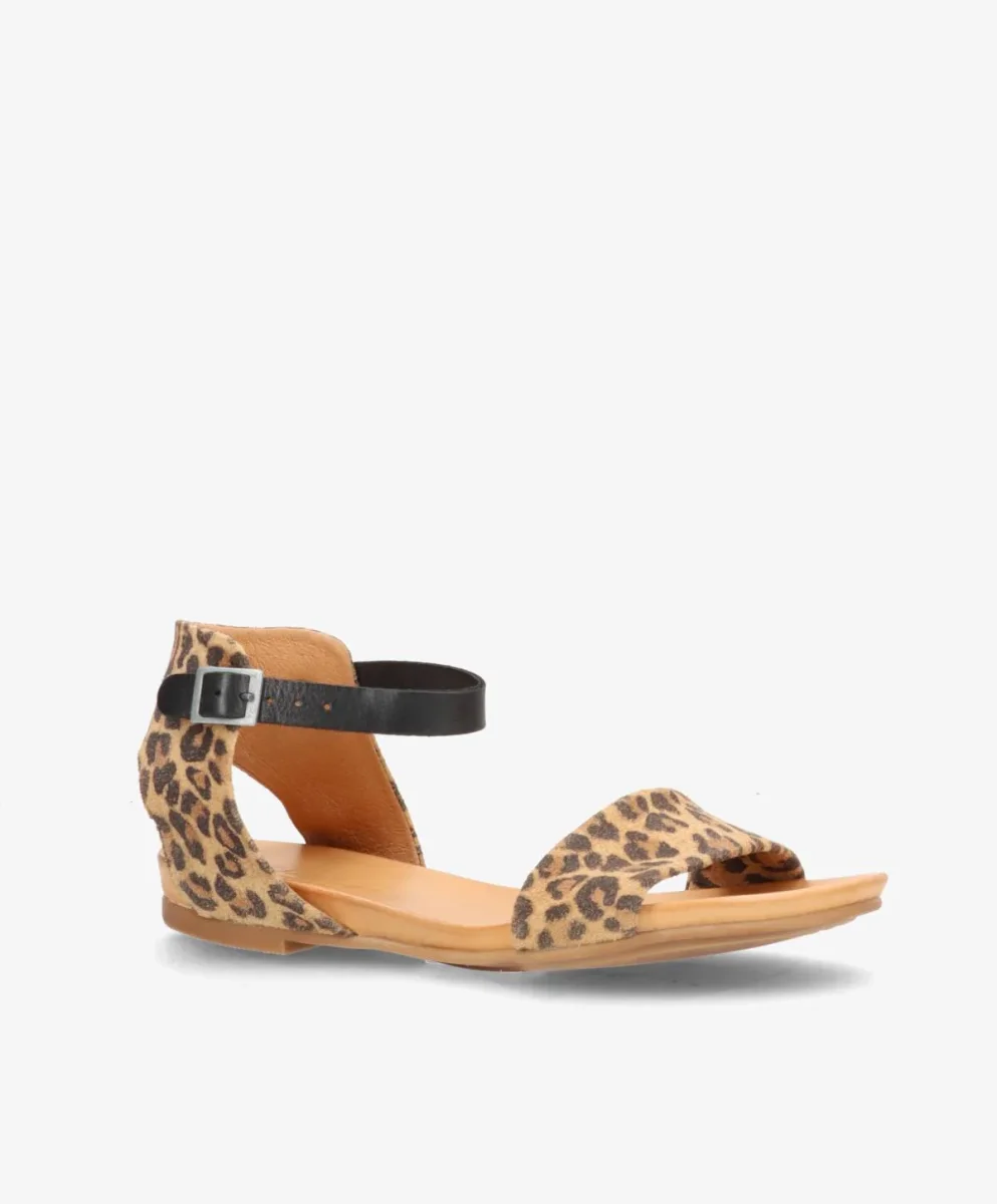 ANNIKA S - Leopard/sort ruskind - Flade sandaler - Bild 3