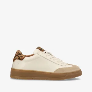 PRIME BEAT LS - Råhvid-taupe læder-ruskind - Sneakers low Dame