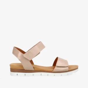 TOSCANA P - Beige lak læder - Flade sandaler