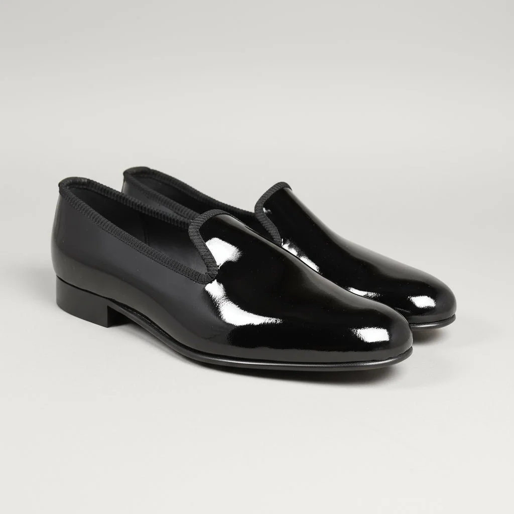 Albert Black Patent Bow in Box, Crockett & Jones