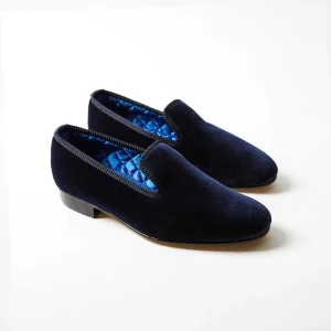 Albert Slipper Plain Navy, Crockett & Jones