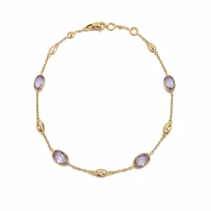 Armband Ovala ametister 18k guld