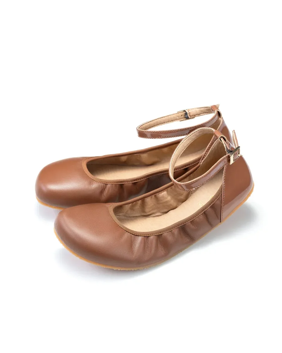 SHAPEN - Ballerina TULIP WIDE Konjaksbrun