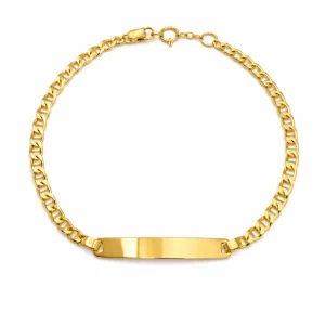 Barn armband med gravyr platta 18k guld