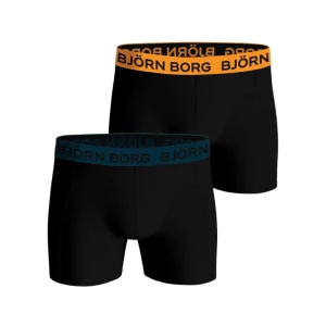 Björn Borg 2-pack boxershorts i svart med färgad resår