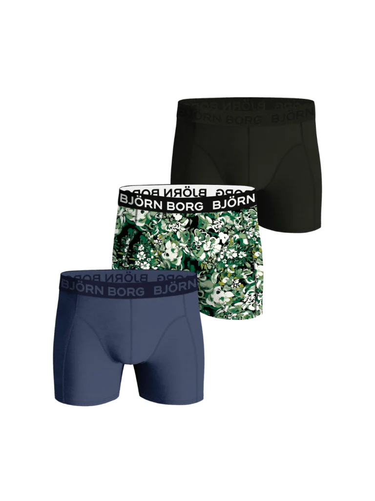 Björn Borg 3-Pack Boxer Shorts Blå - Army - Mønster