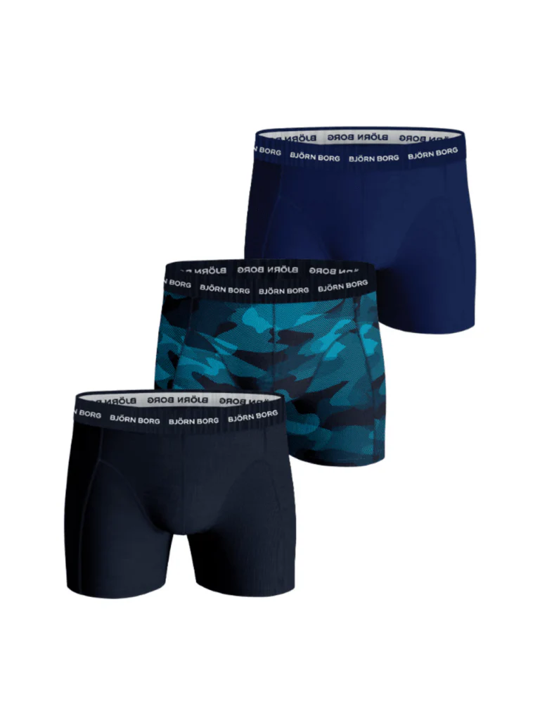 Björn Borg 3-Pack Boxer Shorts Blå - Mørkeblå - Mønster