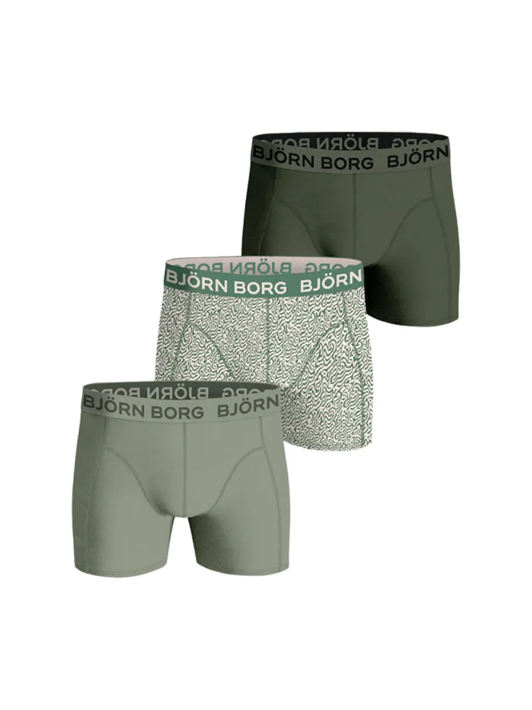 Björn Borg 3-Pack Boxer Shorts Lysegrønne Farver - Mønster - Bild 2