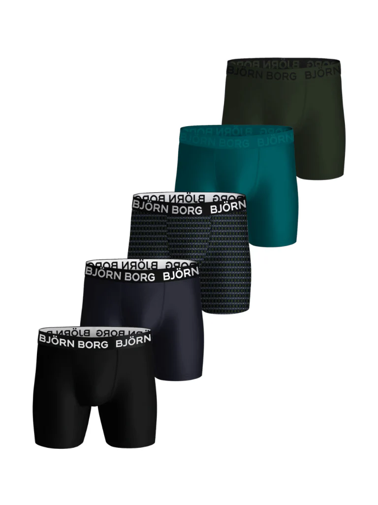 Björn Borg Multifarvet 5-Pack Performance Boxershorts - Bild 2