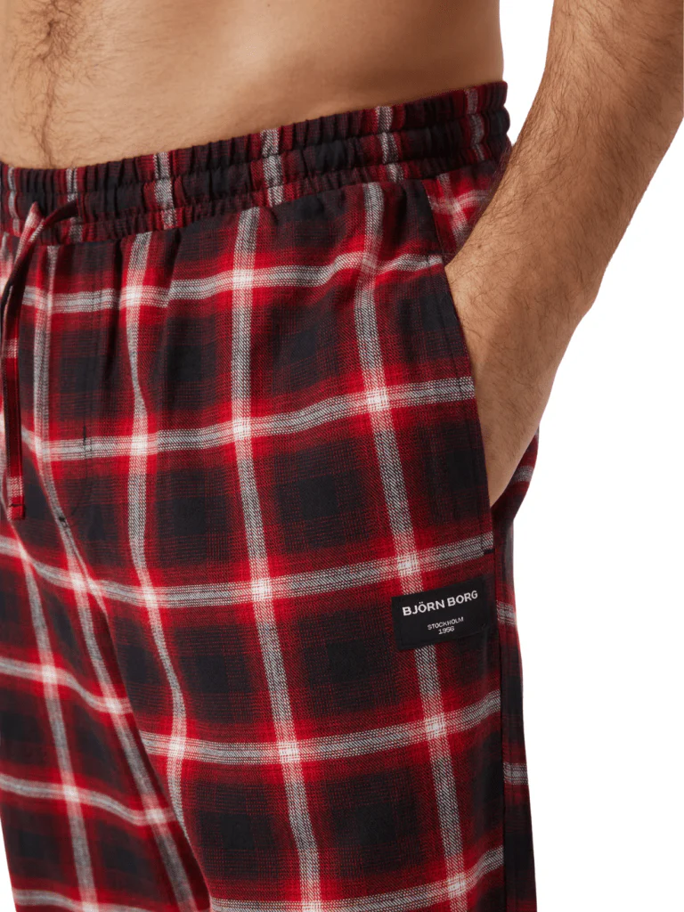 Björn Borg Røde Flannel Pyjamas Bukser - Bild 4
