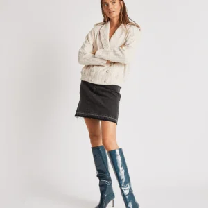 Blå Lång Custommade Alia Boot Med Glitter Effekt