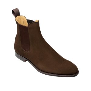 Bonnie Chelsea Boot, Dark Brown Calf Suede, Crockett & Jones
