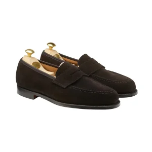 Boston Penny Loafer, Dark Brown Suede, Crockett & Jones