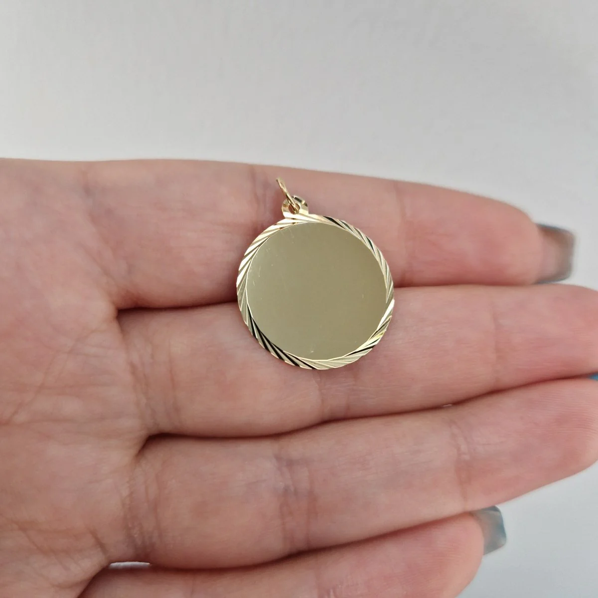 Gravyr bricka blank 18k guld 20mm - Bild 3