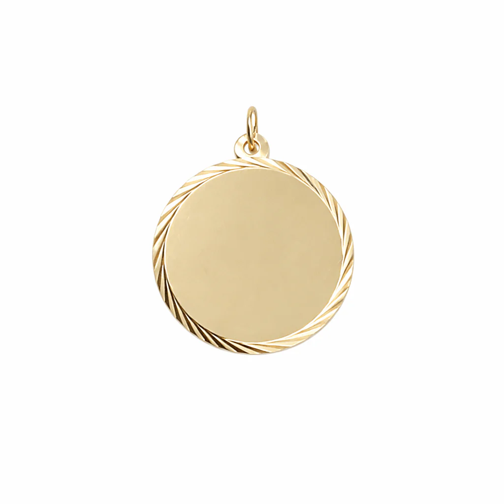 Gravyr bricka blank 18k guld 20mm - Bild 2