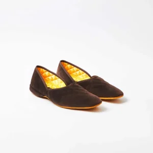 Grecian Slipper, Chocolate Suede, Bowhill & Eliott