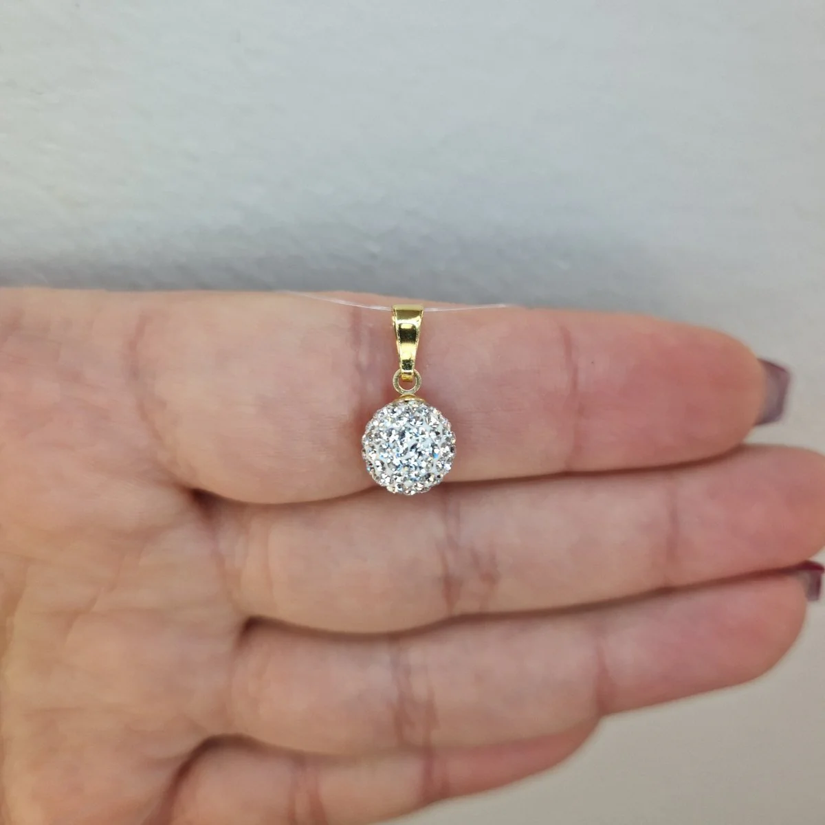 Hängsmycke kristallboll 18k guld - Bild 3