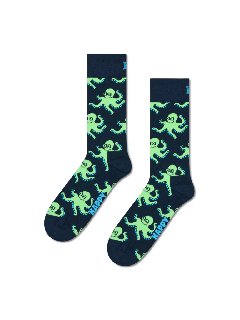 Happy Socks Mørkeblå Blæksprutte Strømpe Til Ham - Bild 2
