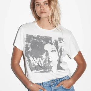 Vit ikon Amy Winehouse T-shirt för kvinnor