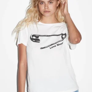 Vit Icôn Love Shop "The Loose Life" T-shirt för kvinnor