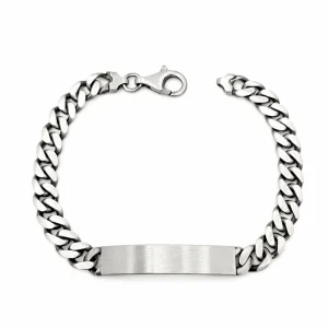 ID-armband pansar oxiderad 7,5 mm – Silverarmband med klassisk design