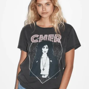 Charcoal Icôn Cher Diamond T-shirt för kvinnor