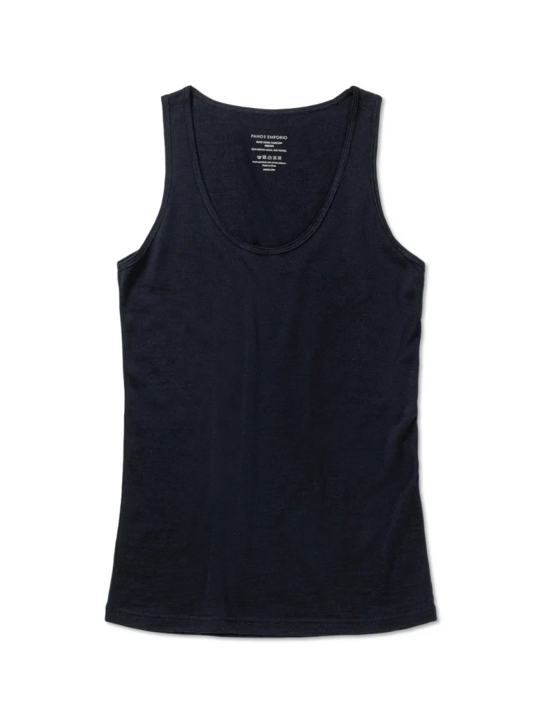 Mørkeblå Panos Emporio Tanktop I Merinould & Tencel - Bild 4
