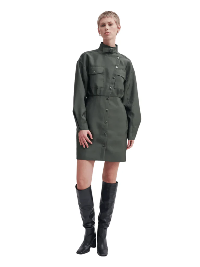 Second Female Armygrøn Elegance New Kjole - Bild 2