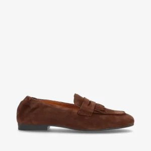 LILOU S - Mørkebrun ruskind - Loafer Dame