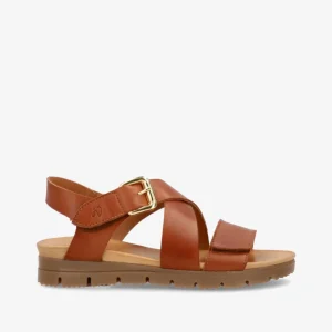 VERONA - Mellembrun læder - Kilehæls sandal Dame
