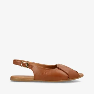 VIDA - Mellembrun læder - Slingback Dame