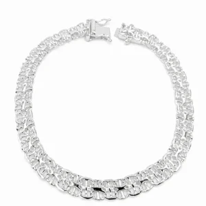 Stav x-länk armband i silver
