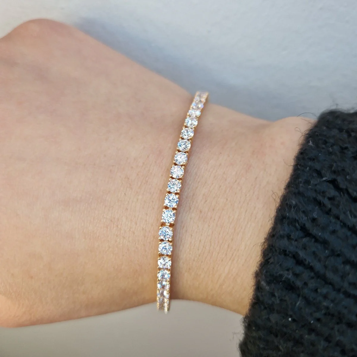 Tennisarmband med kristaller 18k guld - Bild 3
