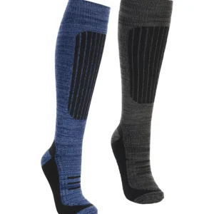 Trespass Mørkeblå Og Mørkegrå Langdon Unisex Skisokker 2 Pack