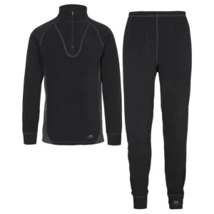 Trespass Sort Thriller Unisex Fleece Skiundertøj