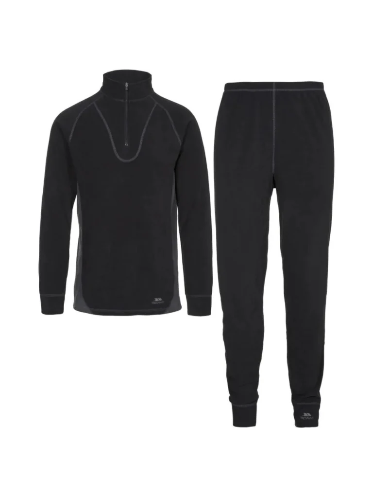 Trespass Sort Thriller Unisex Fleece Skiundertøj