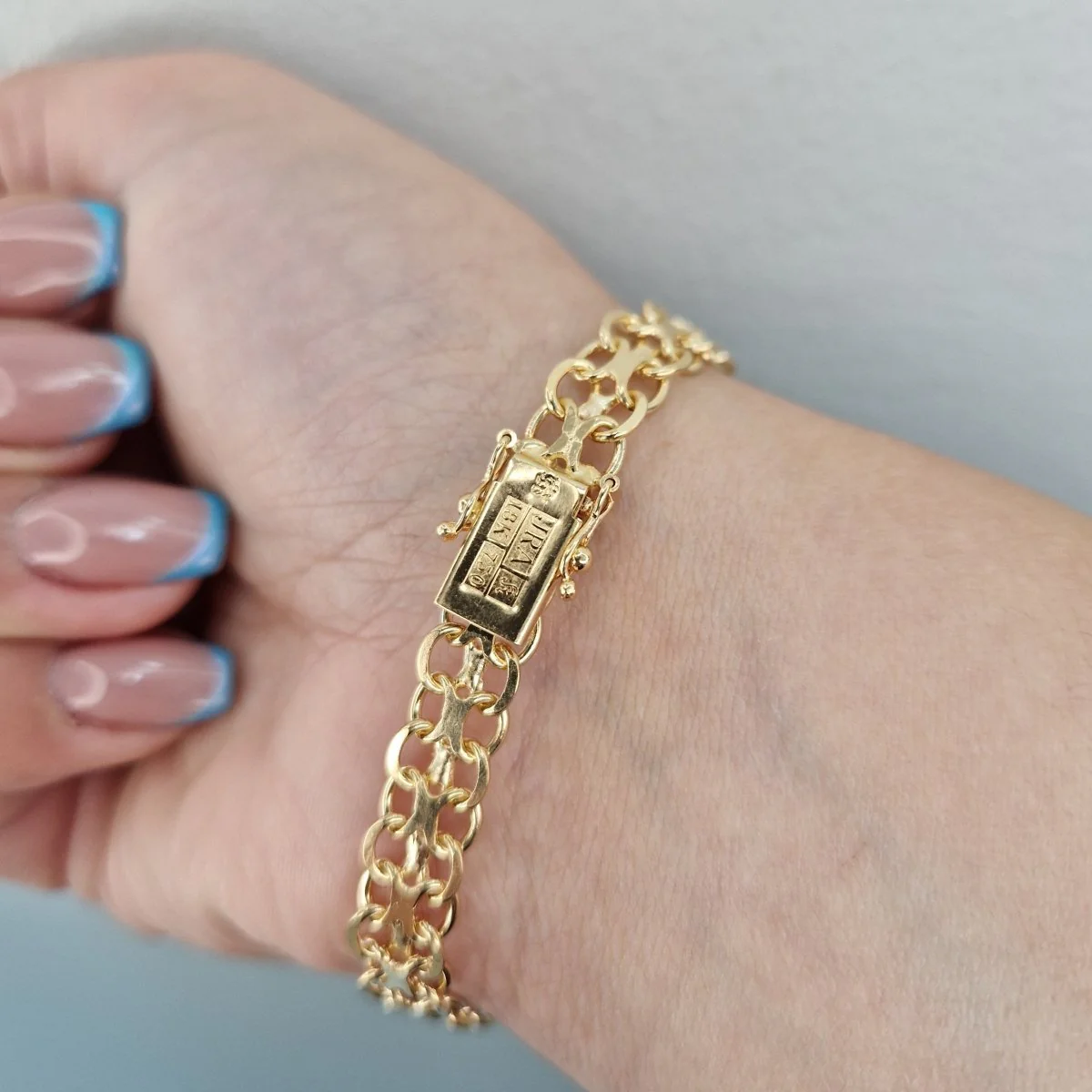 X-länk armband 18k guld 19cm - Bild 3