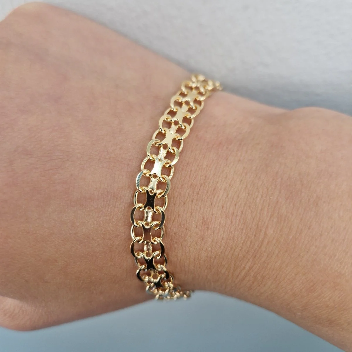 X-länk armband 18k guld 19cm - Bild 2